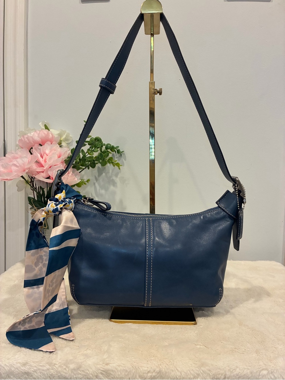 Vintage Coach Legacy Demi Hobo Bag 9564 Blue Leather Y2K Shoulder Purse